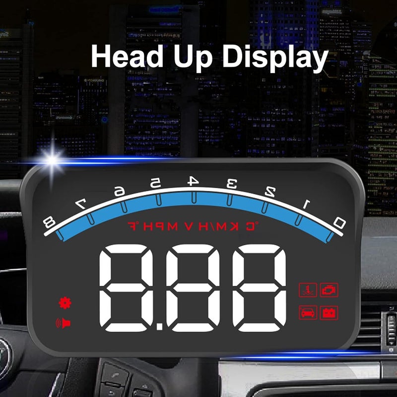 Ymiko جهاز عرض رأس السيارة عالي الدقة OBD HUD لجهاز عرض الزجاج الأمامي مع إنذار أمان تجاوز السرعة للمركبات المتوافقة مع معايير OBDII - Image 4